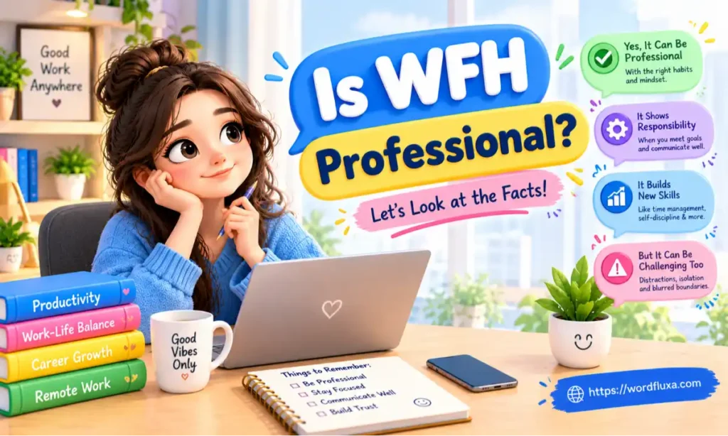 Is WFH professional? 3D illustration.