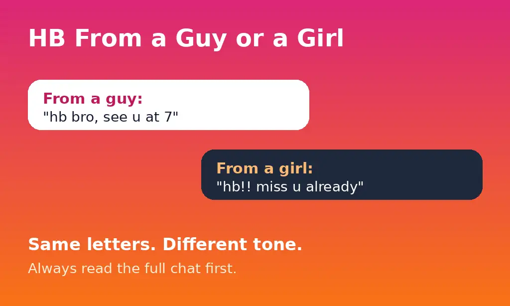 HB meaning in text from a guy or a girl in chat examples showing how tone changes the meaning