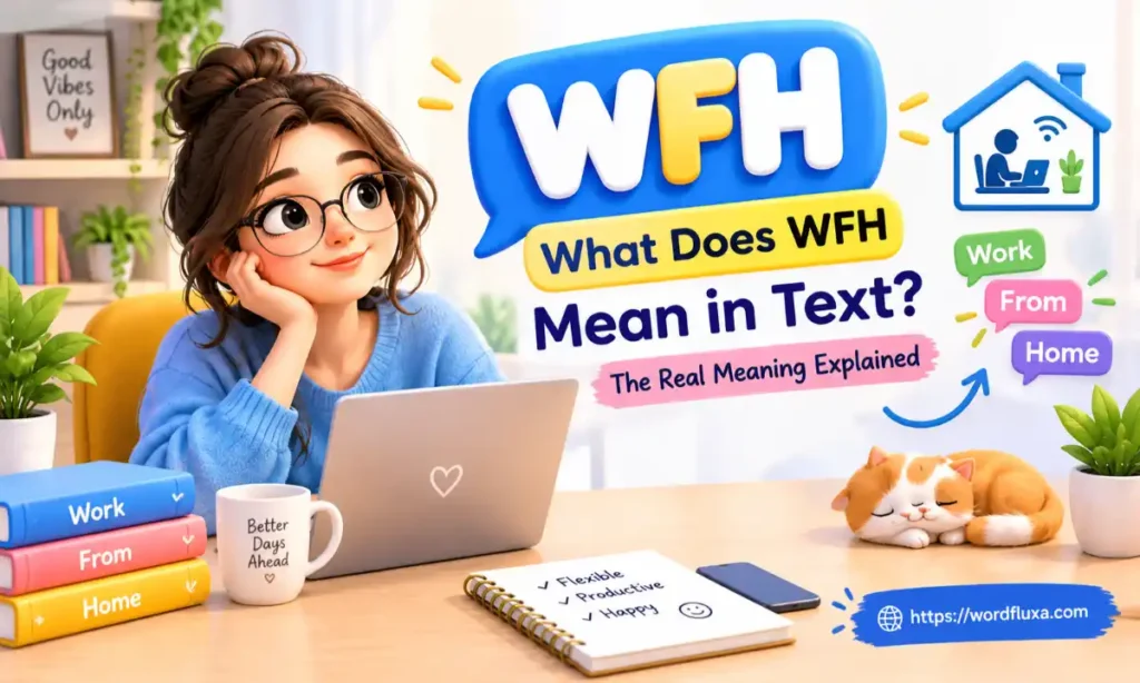 WFH meaning in text – 3D featured image.