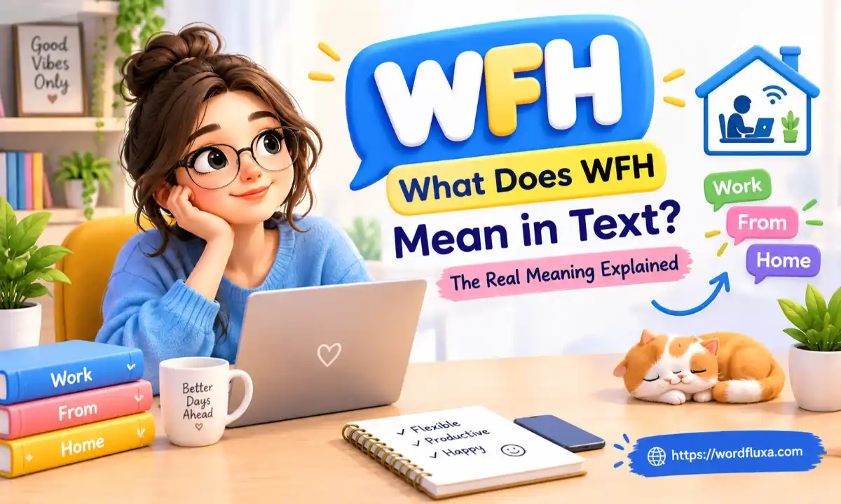WFH meaning in text – 3D featured image.